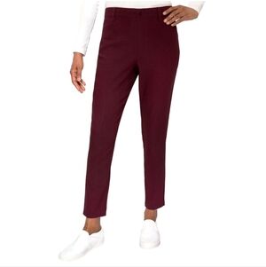 NWT Mario Serrani‎ Ladies' Textured Pull-On Pant Burgandy M L